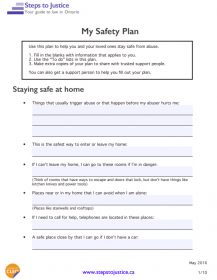 Use this tool to create a safety plan to keep you and your children safe.