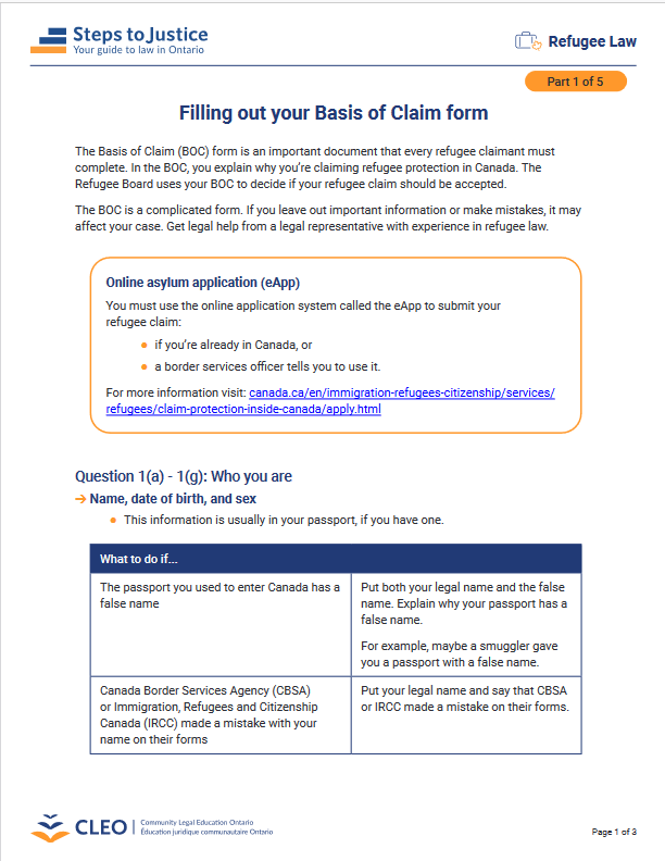 Basis of Claim form tip sheets